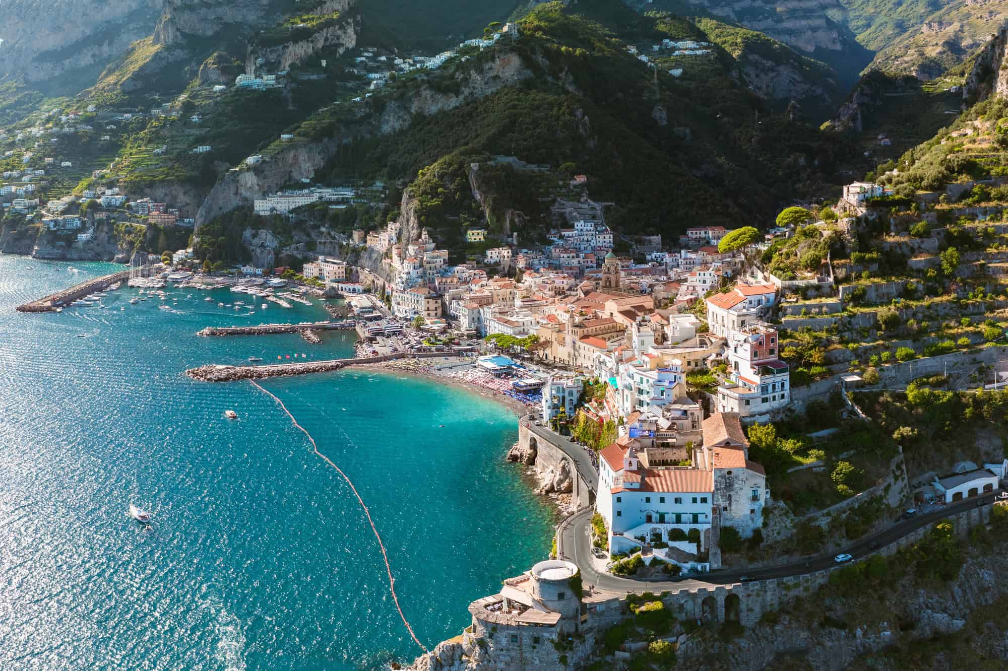 Seacoast of Amalfi in summer. Amalfi coast