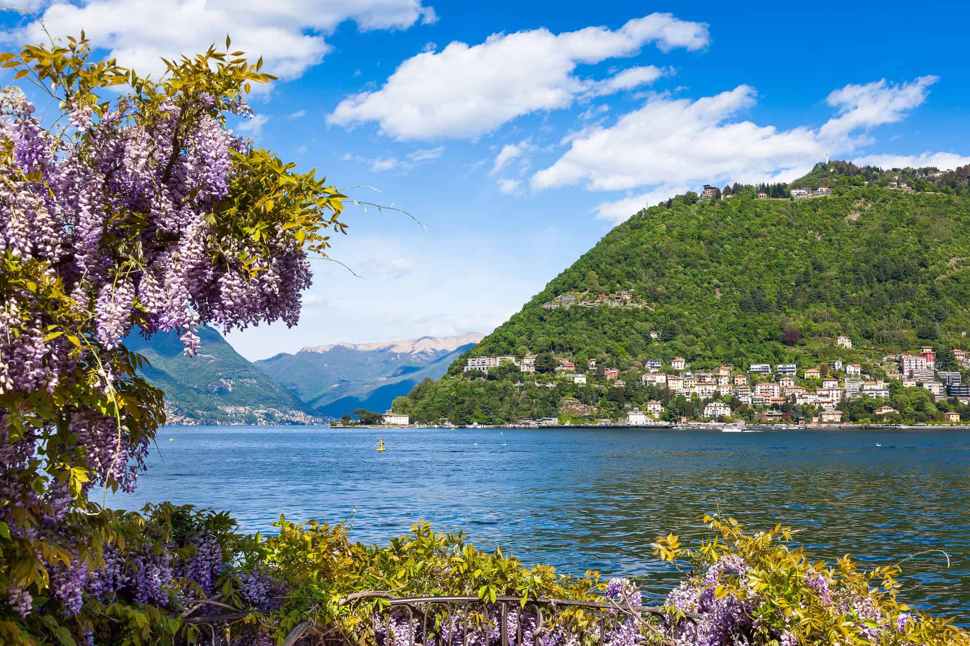Como city and lake near Milan in Italy