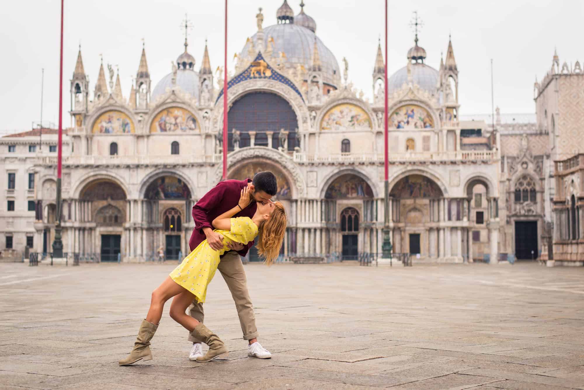 Couple travelling in Venice, Italy